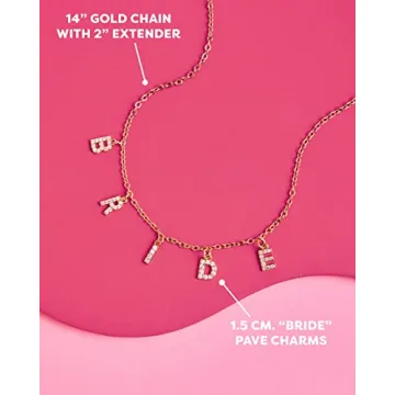 xo Fetti Bride Necklace for Bachelorette and Bridal Events