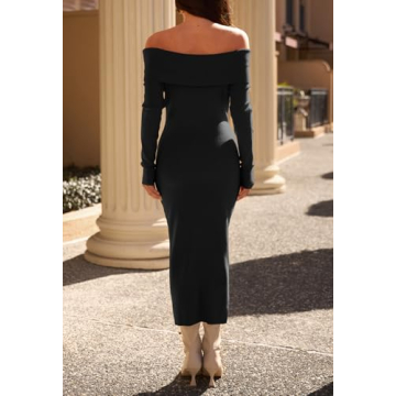 Elegant MEROKEETY Off Shoulder Bodycon Dress for Women