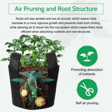 JERIA 12-Pack 10 Gallon Grow Bags with Handles