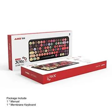 NACODEX 308I Wireless Bluetooth Keyboard, 84 Keys Cute Retro Round Keycaps Mini Keyboard, Portable Computer Keyboard Compatible with Windows iOS Android (Multi Color)