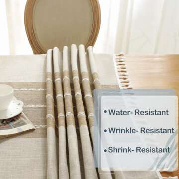Laolitou Rustic Waterproof Tablecloth for 6-8 Seats