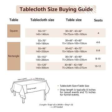 Laolitou Rustic Waterproof Tablecloth for 6-8 Seats