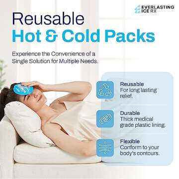 Reusable Hot and Cold Gel Ice Packs for Injuries - 7 Pack Variety Gel Ice Pack Set - Hot and Cold Th...