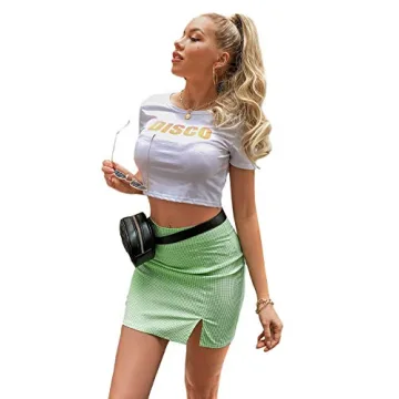 Stylish SheIn Women's Casual A-line Mini Skirt Green