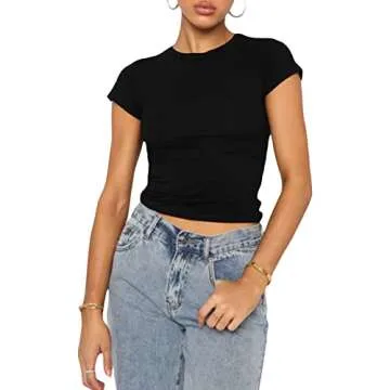 Sexy Short Sleeve Top for Women - Trendy & Comfortable Tee
