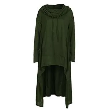 SUIQU Women's Plus Size Irregular Hoodie Pullover Dress