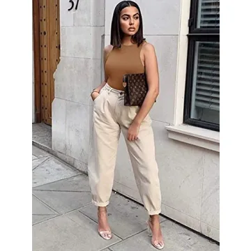 REORIA Sleeveless Racer Back Bodysuit for Women