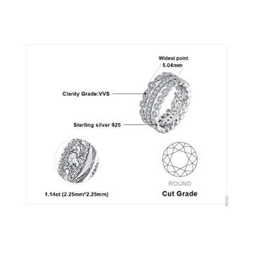 JewelryPalace 14K Gold Plated 925 Sterling Silver Rings for Women, Cubic Zirconia Promise Rings for ...