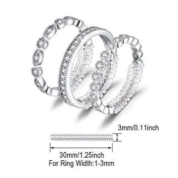 JewelryPalace 14K Gold Plated 925 Sterling Silver Rings for Women, Cubic Zirconia Promise Rings for Her, Stackable Wedding Bands Rings for Women Set Size 7