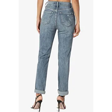 TheMogan Women's Recycled Denim High Rise Boyfriend Jeans