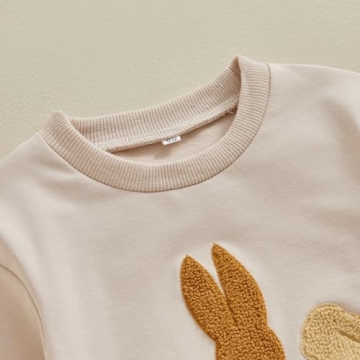 Lesimsam Newborn Baby Bunny Embroidery Romper for Easter