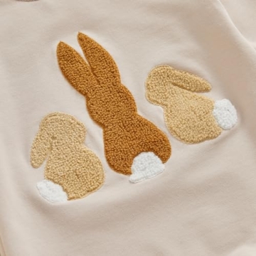 Lesimsam Newborn Baby Bunny Embroidery Romper for Easter