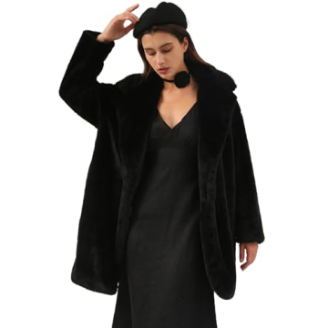 Amazhiyu Womens Faux Fur Longline Duster Coat - Cozy Elegance for Winter