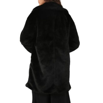Amazhiyu Women's Faux Fur Longline Winter Duster Coat