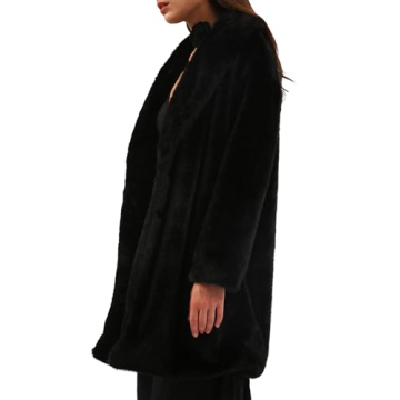 Amazhiyu Women's Faux Fur Longline Winter Duster Coat