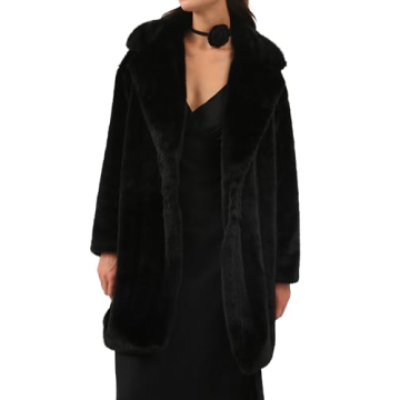 Amazhiyu Women's Faux Fur Longline Winter Duster Coat