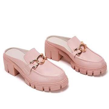 Stylish TINSTREE Chain Loafers for Women in Pink