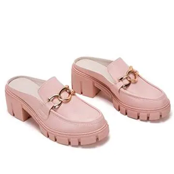 Stylish TINSTREE Chain Loafers for Women in Pink