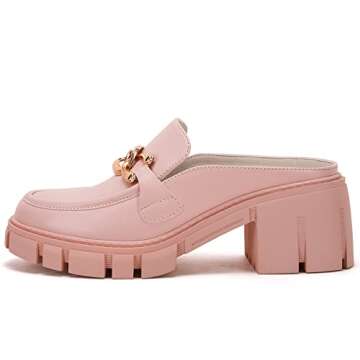 Stylish TINSTREE Chain Loafers for Women in Pink