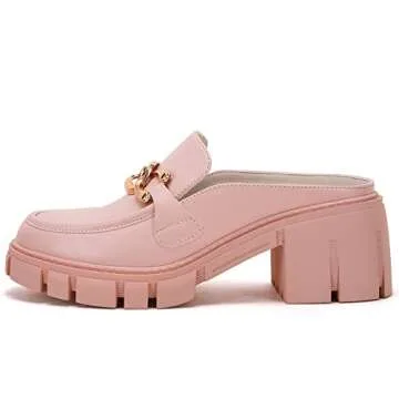 Stylish TINSTREE Chain Loafers for Women in Pink