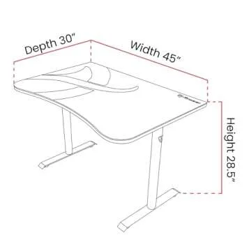Arozzi Arena Fratello Gaming Desk Curved Ergonomic Design