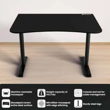 Arozzi Arena Fratello Gaming Desk Curved Ergonomic Design