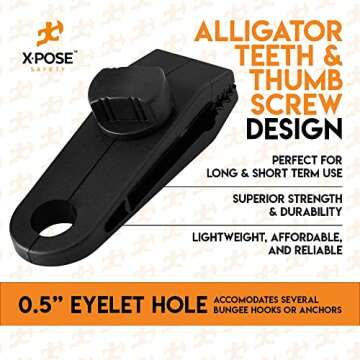 Xpose Safety 10 Pack Heavy Duty Reusable Tarp Clips - Use with Canopy Tent, Awning, Camping, Boat Cover, Car Cover, Swimming Pool or Sun Shade - by Xpose Safety