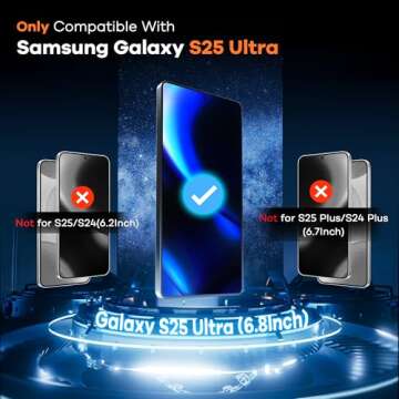 AACL 3-Pack for Samsung Galaxy S25 Ultra Screen Protector Tempered Glass, 9H Glass for S25 Ultra Scr...