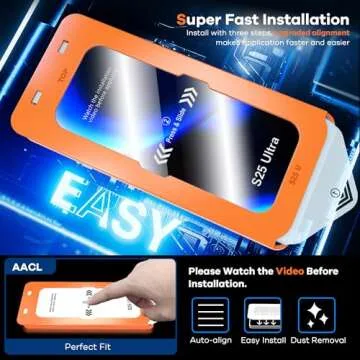 AACL 3-Pack for Samsung Galaxy S25 Ultra Screen Protector Tempered Glass, 9H Glass for S25 Ultra Screen Protector 5G, [Fast Alignment Tool] [Bubble Free] [6.9 Inch]
