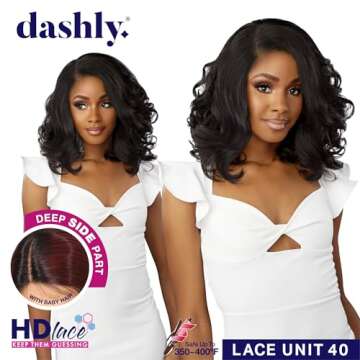 Sensationnel Dashly wig - unit 40 non lace cap ready to wear ear to ear lacepart synthetic (1B OFFBLACK)