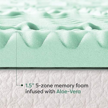 Affordable 1.5 Inch Aloe Infused Memory Foam Mattress Topper