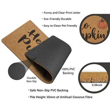 HinyBoeh Hello Pumpkin Welcome Doormat for Fall Decor