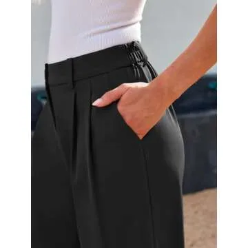 LILLUSORY Wide Leg Dress Work Pants Womens Palazzo Flowy 2025 Summer Spring High Waisted Professional Business Office Interview Outfits Bottom Wear Trousers Dressy Slacks Black