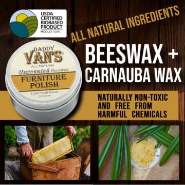 Natural Beeswax Furniture Polish - Non-Toxic Wood Care