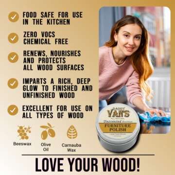Natural Beeswax Furniture Polish - Non-Toxic Wood Care