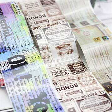 10pcs Nail Foil Set Old English Newspaper Letters Starry Sky Adhesive Wraps Transfer Paper Nail Art Decal (4x100CM/Roll)