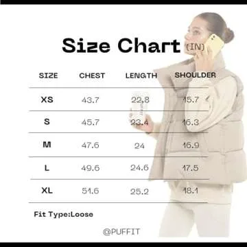 PUFFIT Women Puffer Vest, Oversized Sleeveless Cropped Winter Vests Outerwear, Versatile Padded Warm Puffy Gilet Trendy