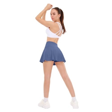 Husnainna High Waisted Tennis Skirt with Pockets