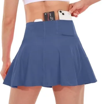 Husnainna High Waisted Tennis Skirt with Pockets