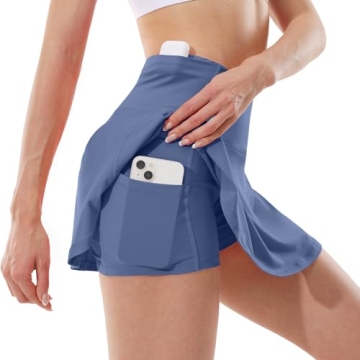 Husnainna High Waisted Tennis Skirt with Pockets