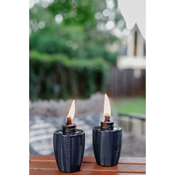 Stylish TIKI Glass Table Torches for Outdoor Ambiance