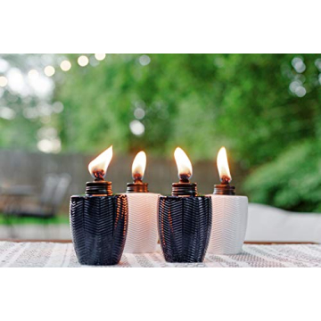 Stylish TIKI Glass Table Torches for Outdoor Ambiance