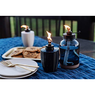 Stylish TIKI Glass Table Torches for Outdoor Ambiance