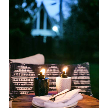 Stylish TIKI Glass Table Torches for Outdoor Ambiance