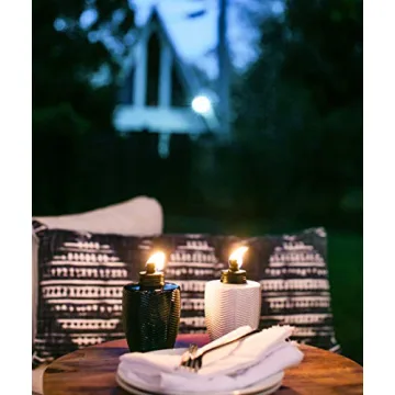 Stylish TIKI Glass Table Torches for Outdoor Ambiance