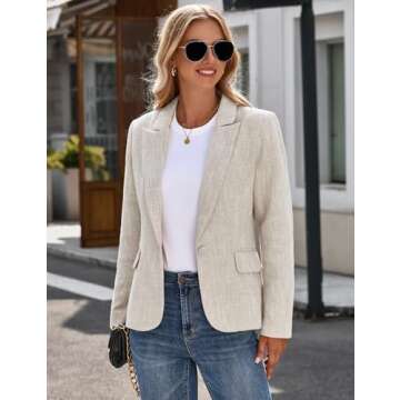 luvamia Tweed Blazers for Women Business Casual Dressy Blazer Jacket Suit