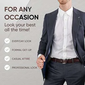 Prospero Comfort - Reversible Belts for Men, Italian Top-Grain Leather Belt for Men, 2-Toned Men’s Belts, Men’s Belt for Casual Wear, 35mm Dress Belt, Screen Print Black Belt Men’s Size 34