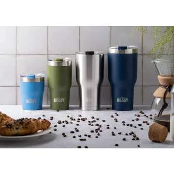 Beast 30 oz Tumbler Stainless Steel Vacuum Insulated Coffee Ice Cup Double Wall Travel Flask (Stainless Steel)