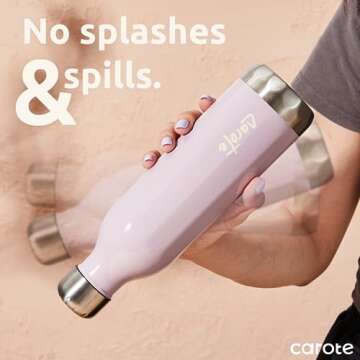 CAROTE Stainless Steel Water Bottle with Standard Mouth, Insulated Water Bottle, Sports Water Flask Cup,Travel Thermal Bottle, 20Oz, Purple