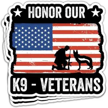 Honor Our K9 Veterans Stickers - 3 Pack for Dog Lovers